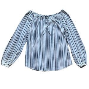 White House Black Market peasant blouse top size 8